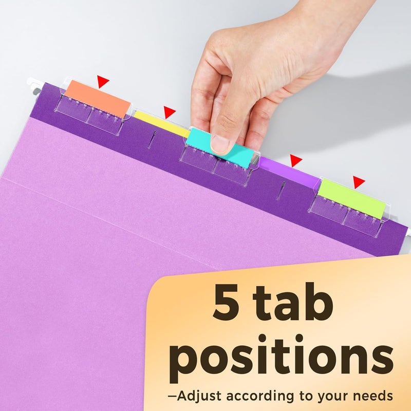 SUNEE 25 Pack Hanging File Folders, Purple Folders, Hanging File Folders Letter Size with 1/5-cut Tabs, Stay Organized for Your Home and Office Bulk File and Documents - Image 3